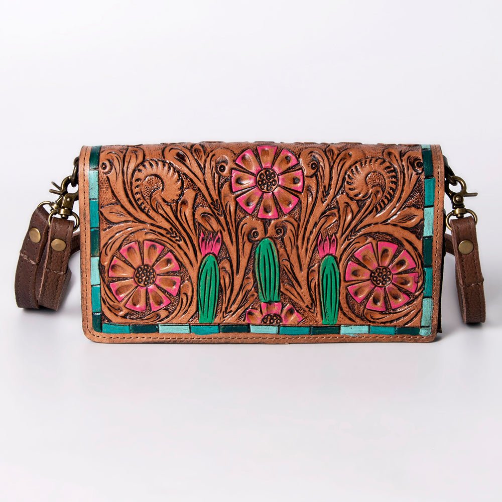 American Darling Organiser Hair-On Hand Tooled Genuine Leather