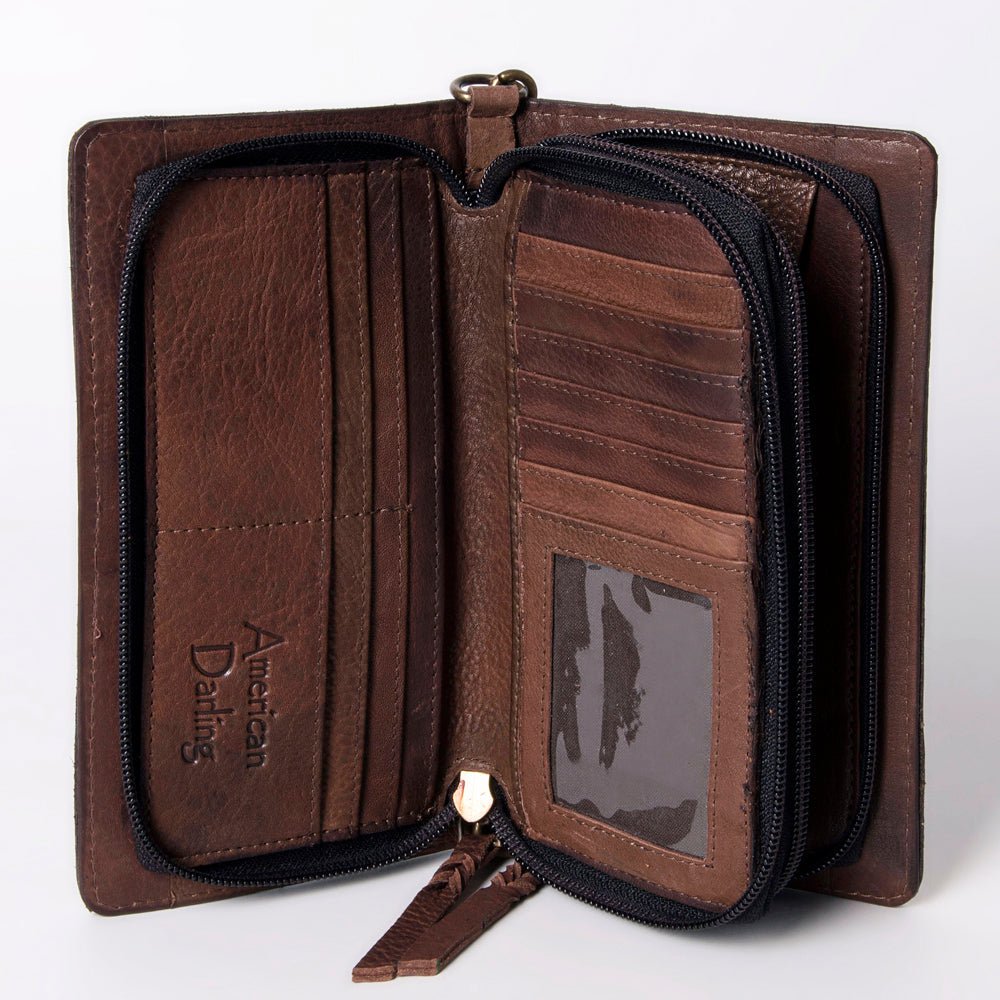 American Darling Organiser Hair-On Hand Tooled Genuine Leather