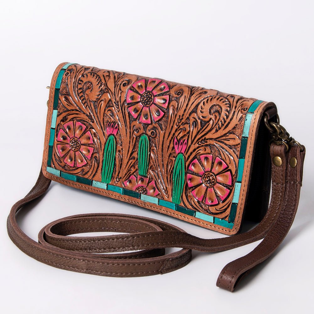 American Darling Organiser Hair-On Hand Tooled Genuine Leather