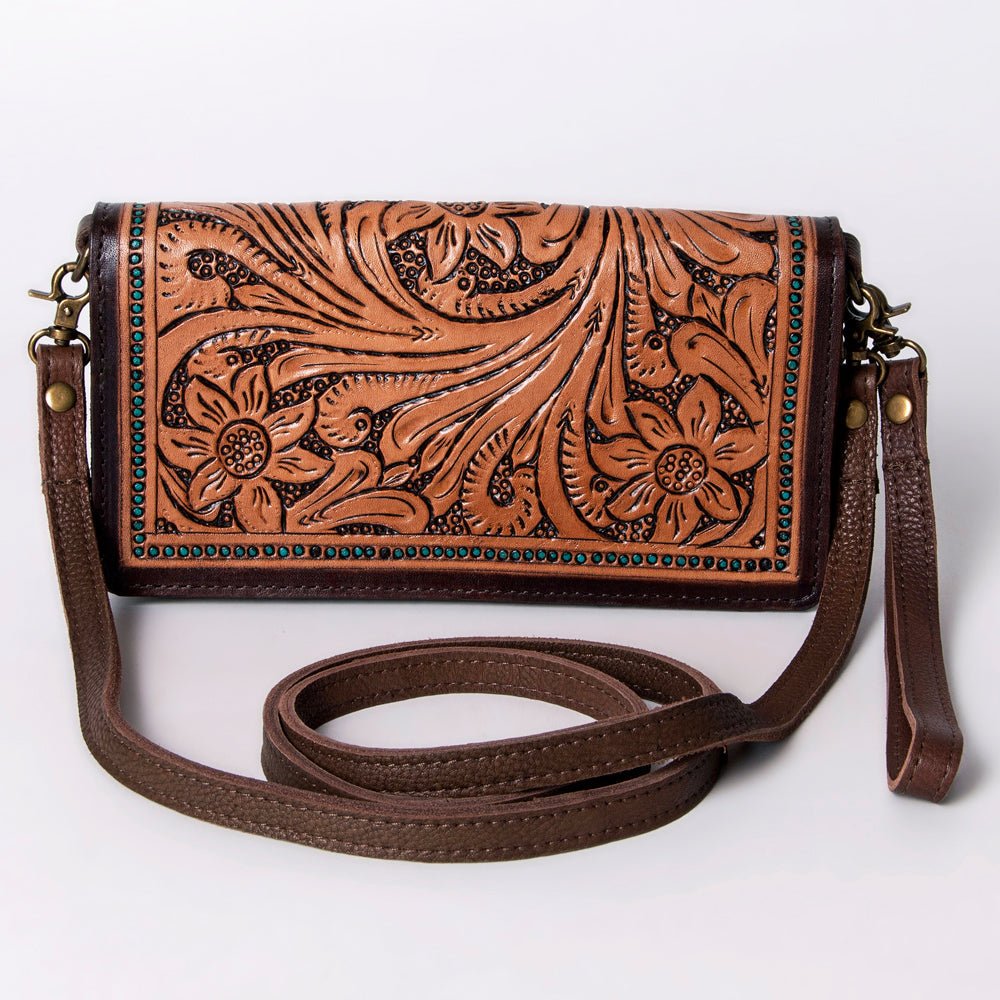 American Darling Organiser Hair-On Hand Tooled Genuine Leather