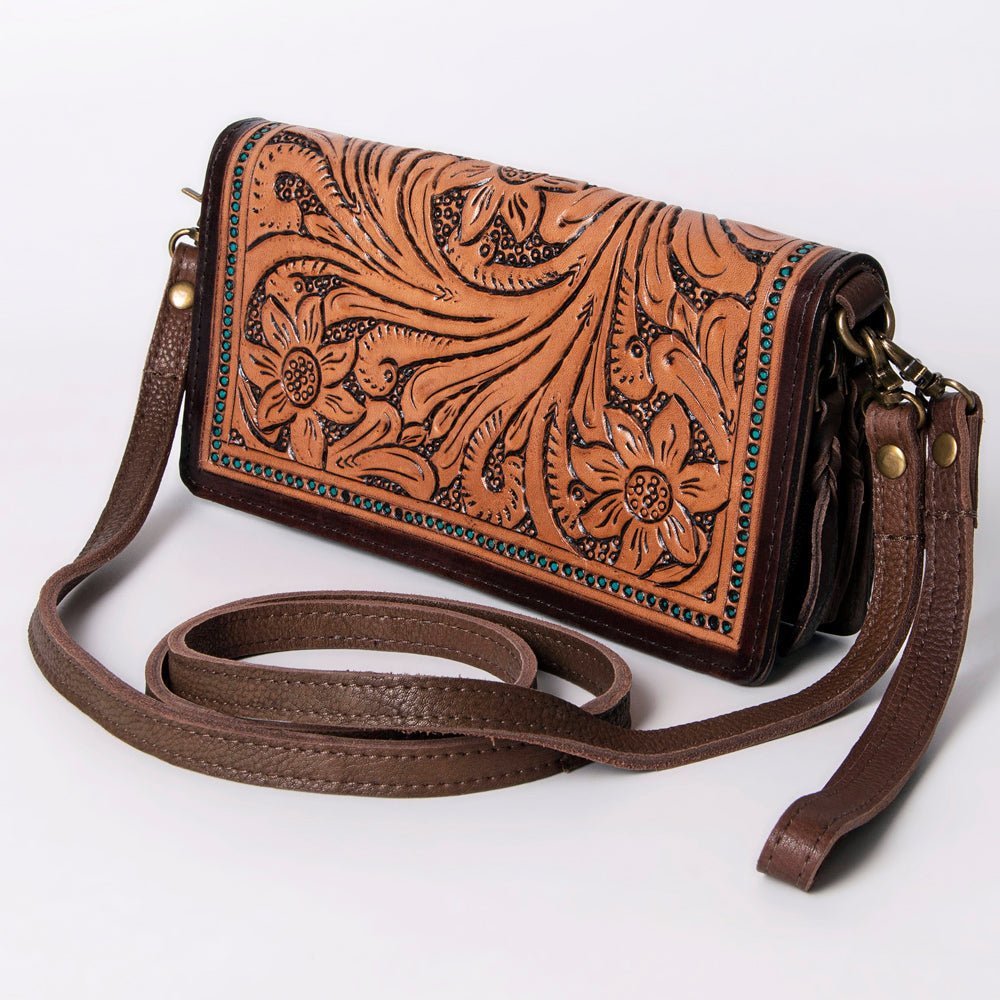 American Darling Organiser Hair-On Hand Tooled Genuine Leather