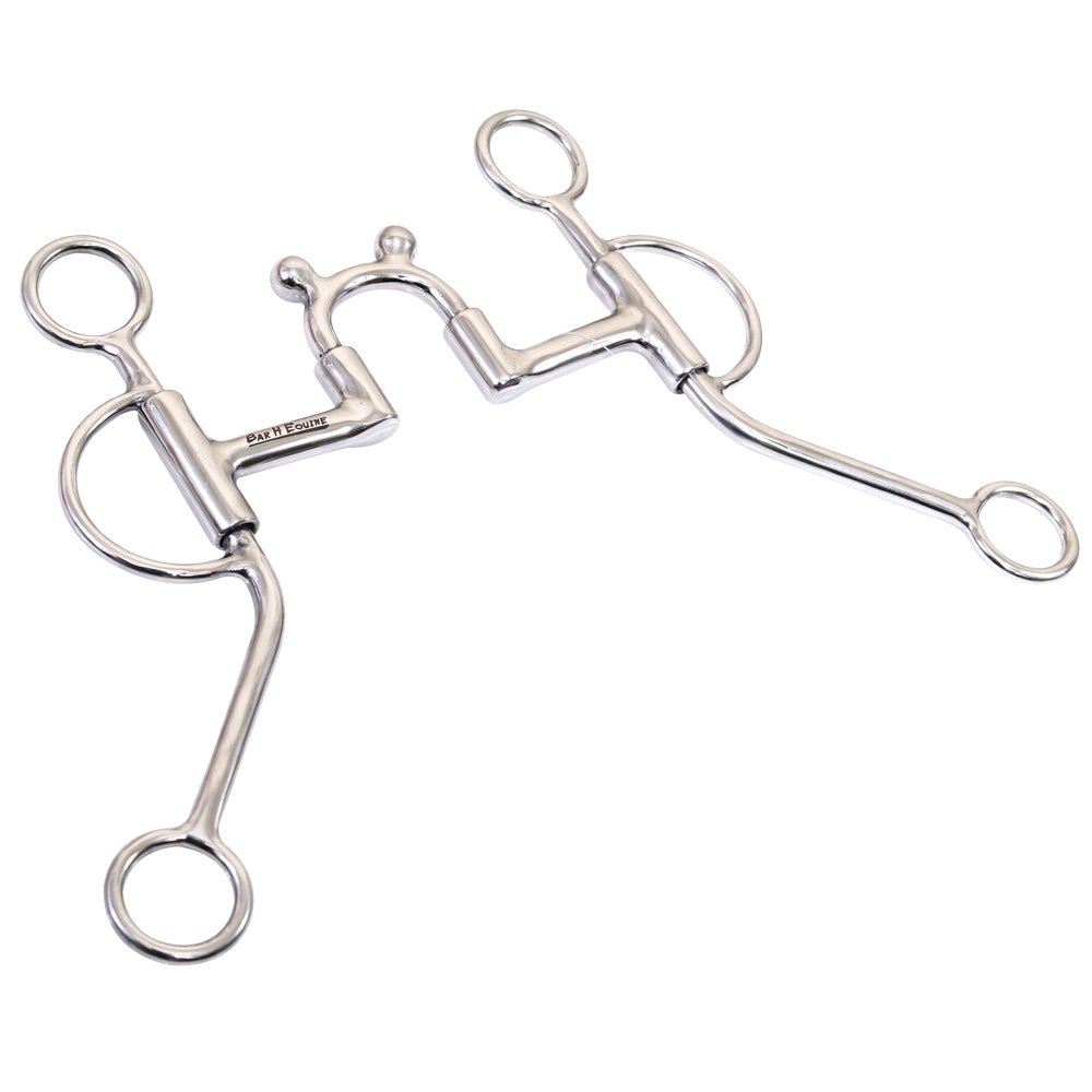 Bar H Equine High Port Swivel Shank Traning Bit Stainless Steel