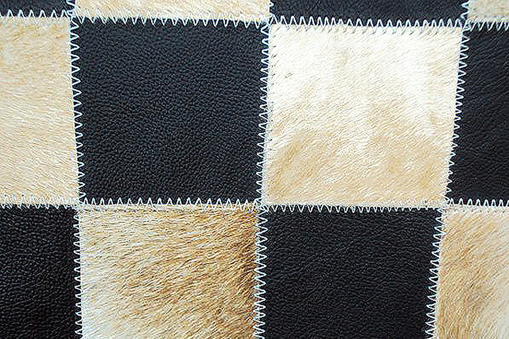 Pl424F- Smooth Leather Patchwork Cushion Pillow Cover 16 X 16