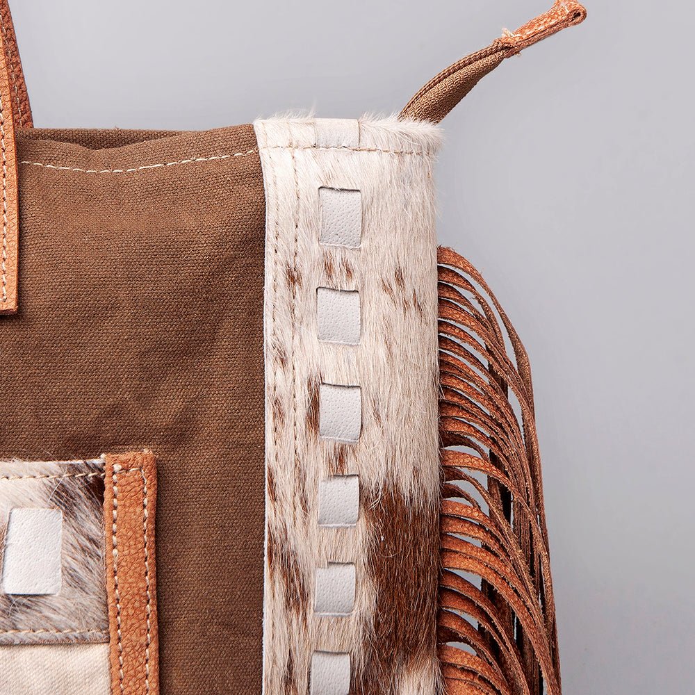 Ohlay Tote Upcycled Canvas Hair-on Genuine Leather