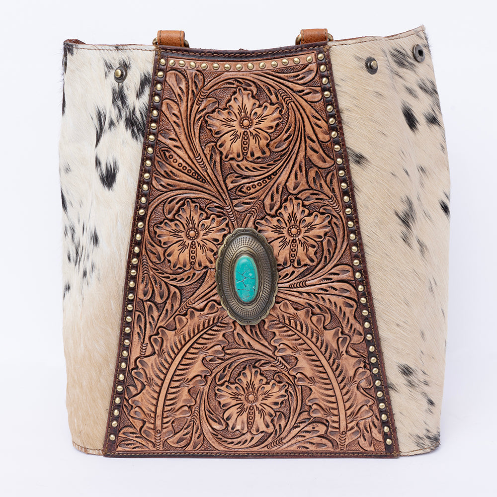 American Darling Hand Tooled Hair-On Genuine Leather