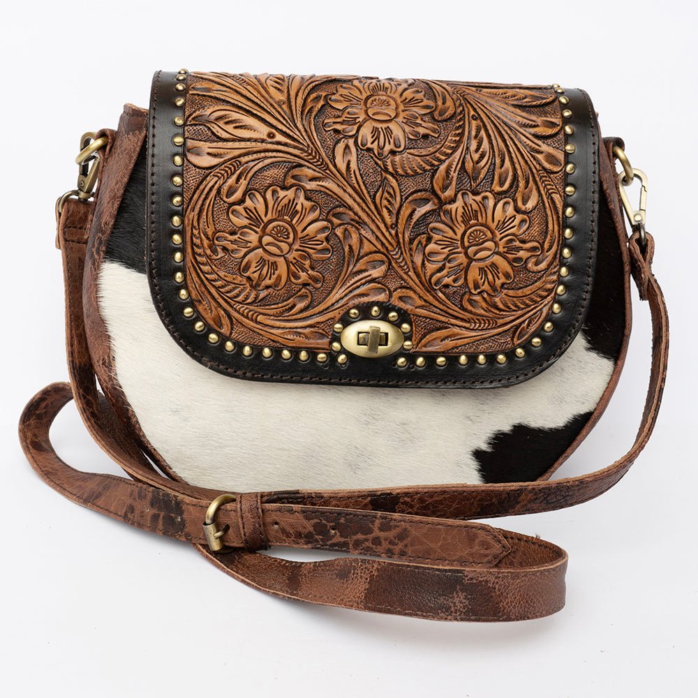 American Darling Hand Tooled Hair-On Genuine Leather