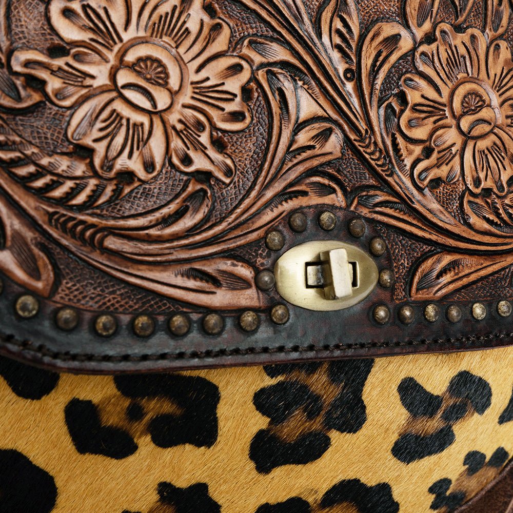American Darling Hand Tooled Hair-On Genuine Leather