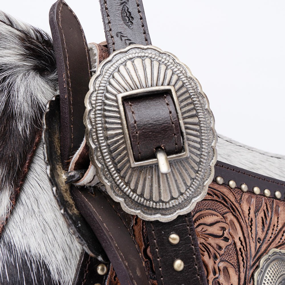 American Darling Hand Tooled Hair-On Genuine Leather