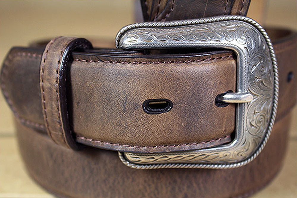 3D Crazy Correct Brown Men'S Western Basic Leather Belt