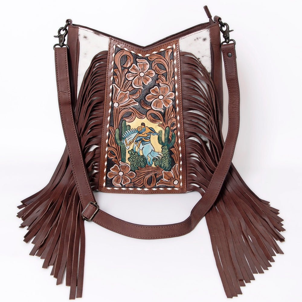 American Darling Hand Tooled Hair-On Genuine Leather