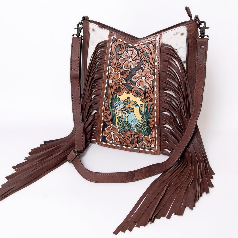 American Darling Hand Tooled Hair-On Genuine Leather