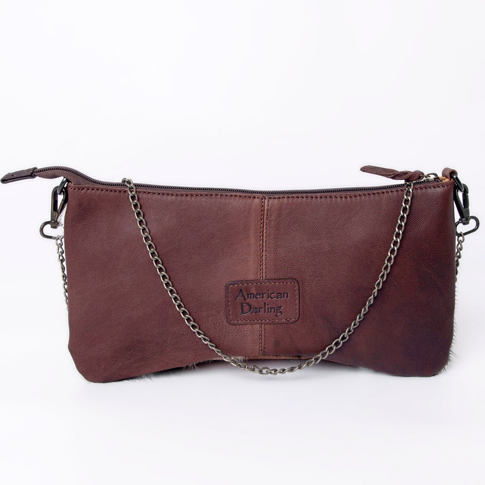 American Darling Crossbody Hand Tooled Hair-On Genuine Leather