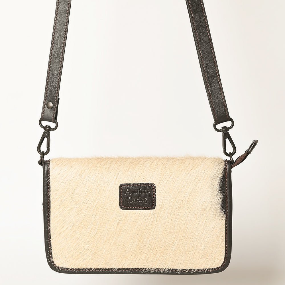 American Darling Crossbody Hand Tooled Hair-On Genuine Leather