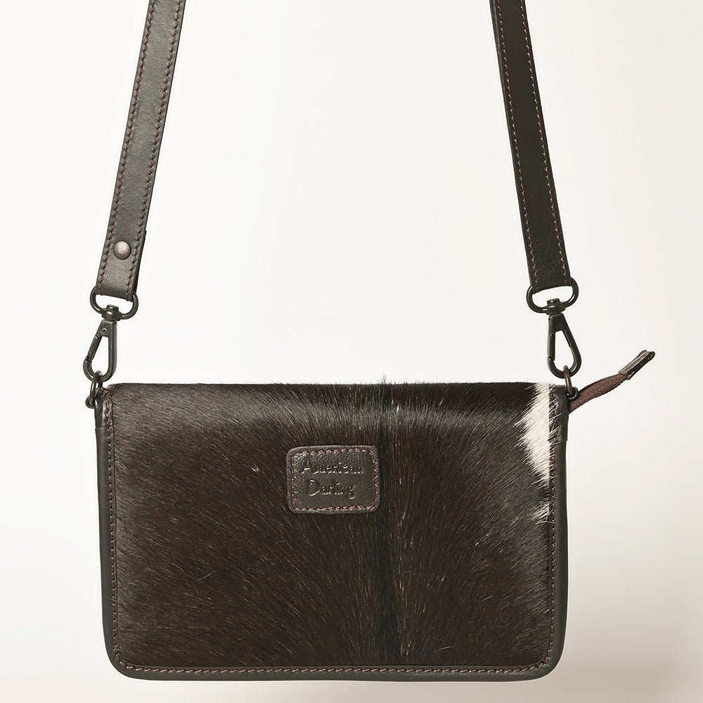 American Darling Crossbody Hand Tooled Hair-On Genuine Leather