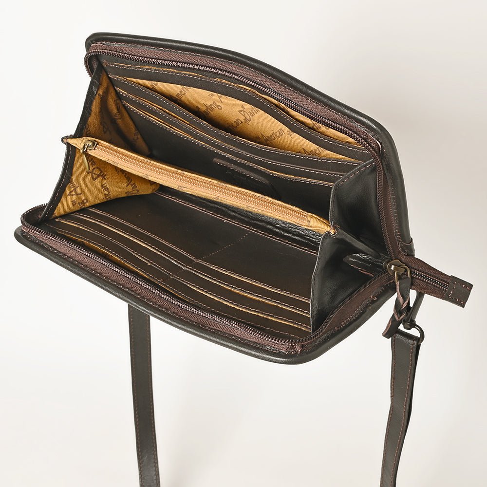 American Darling Crossbody Hand Tooled Hair-On Genuine Leather