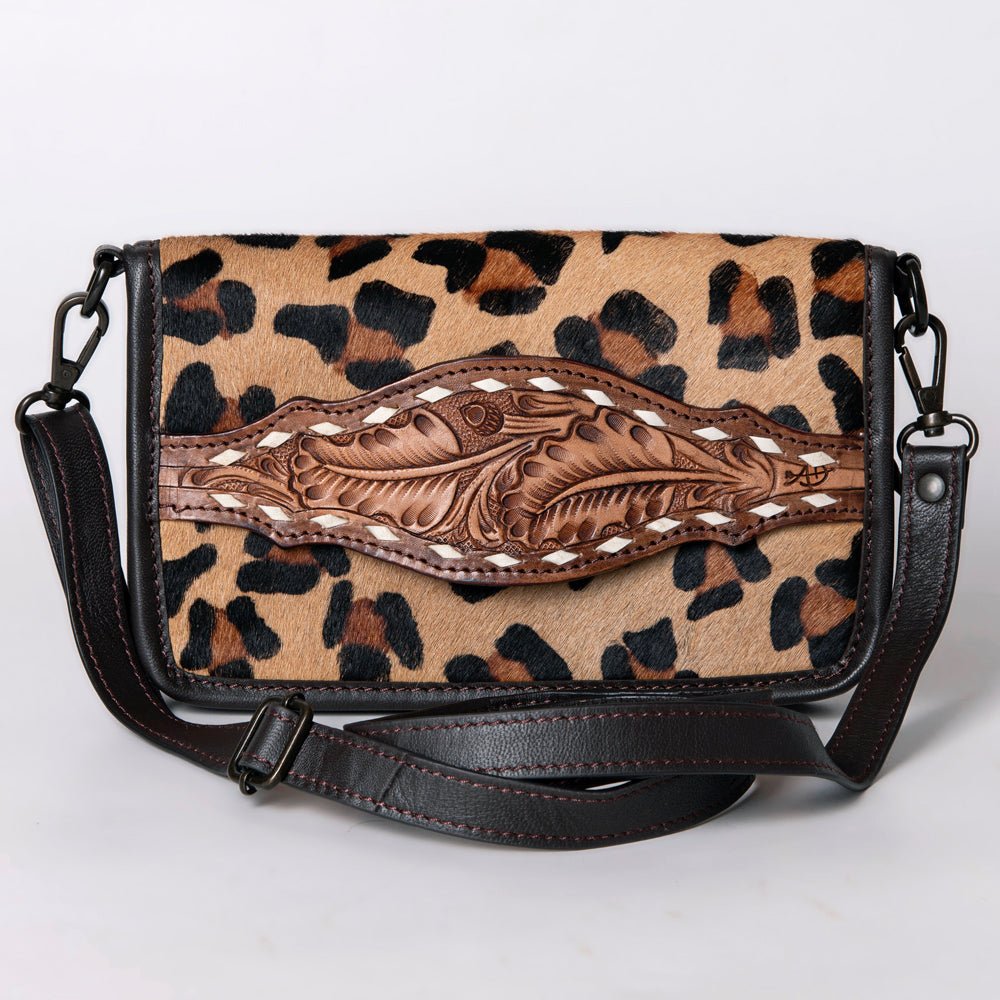 American Darling Crossbody Hand Tooled Hair-On Genuine Leather