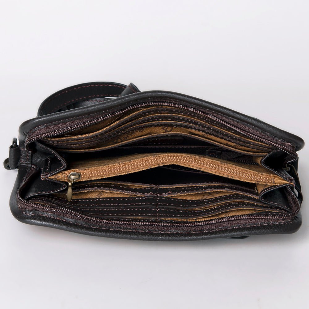 American Darling Crossbody Hand Tooled Hair-On Genuine Leather