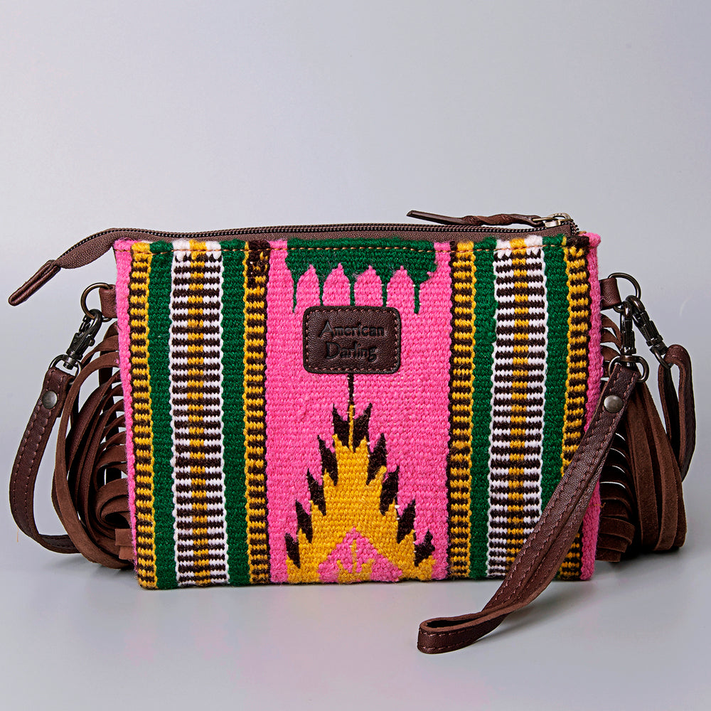 American Darling Crossbody Hand Tooled Saddle Blanket Genuine Leather