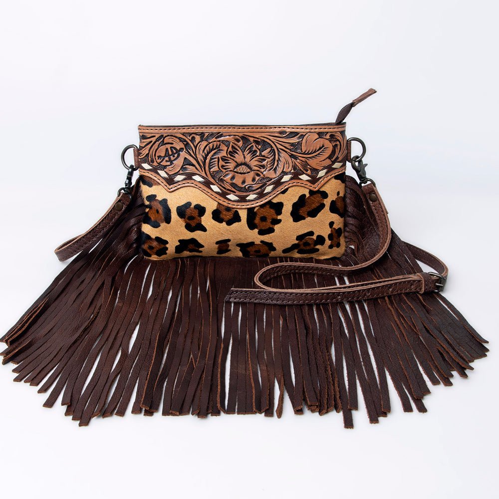 American Darling Small Crossbody Hand Tooled Hair-On Genuine Leather