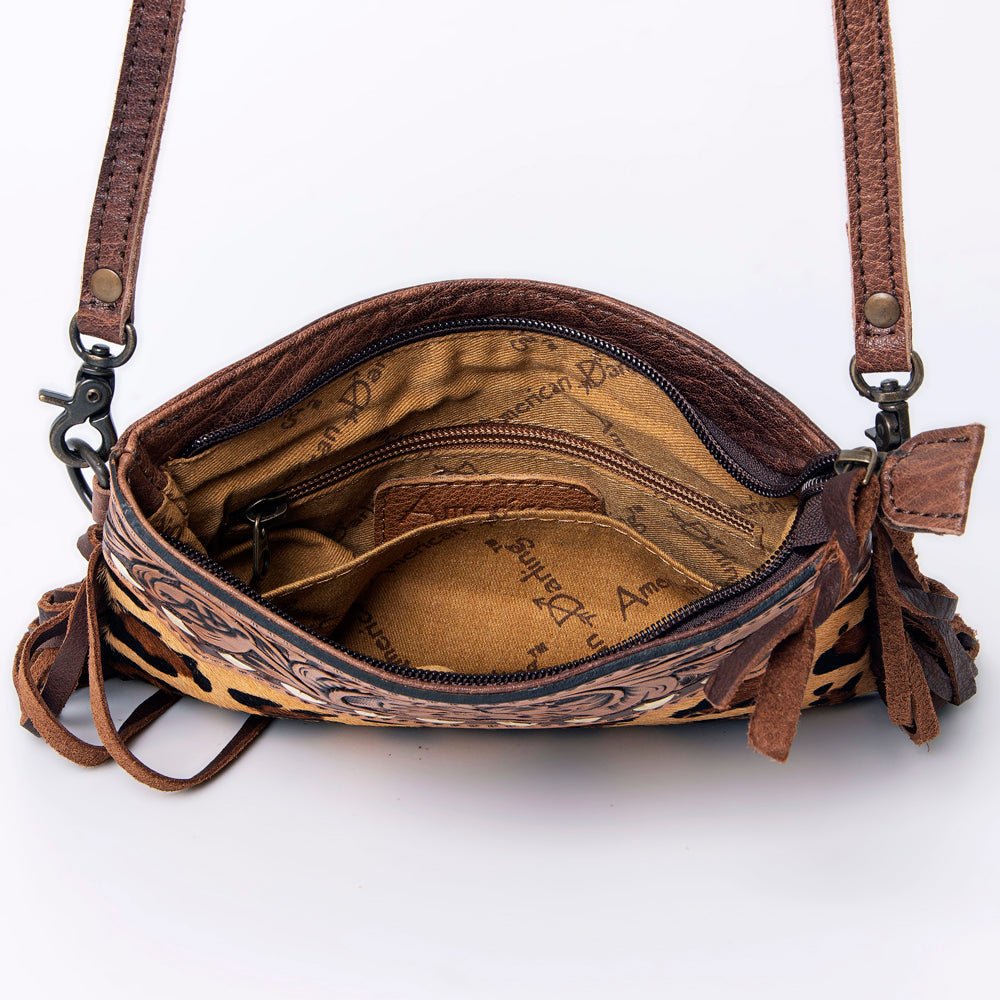 American Darling Small Crossbody Hand Tooled Hair-On Genuine Leather