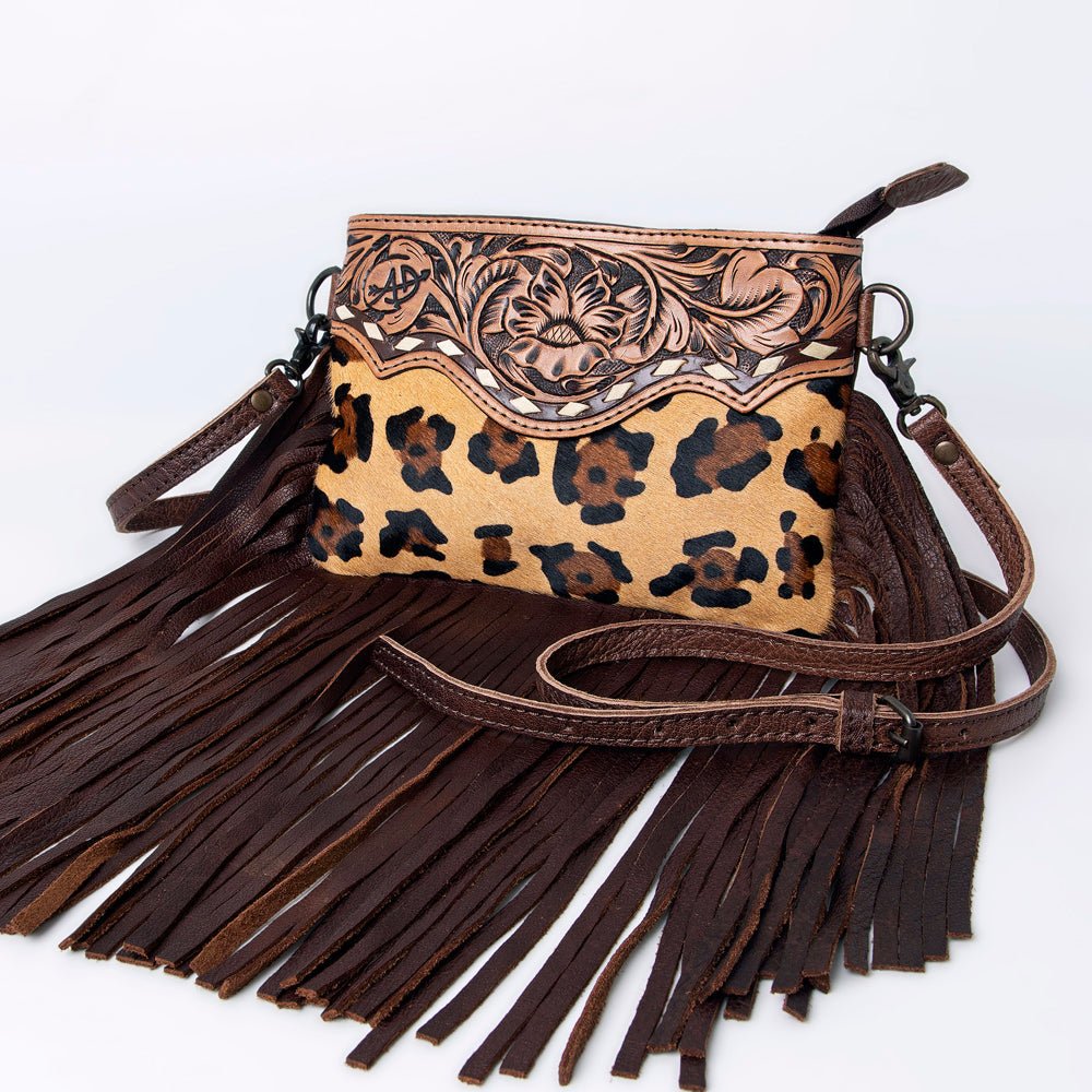 American Darling Small Crossbody Hand Tooled Hair-On Genuine Leather