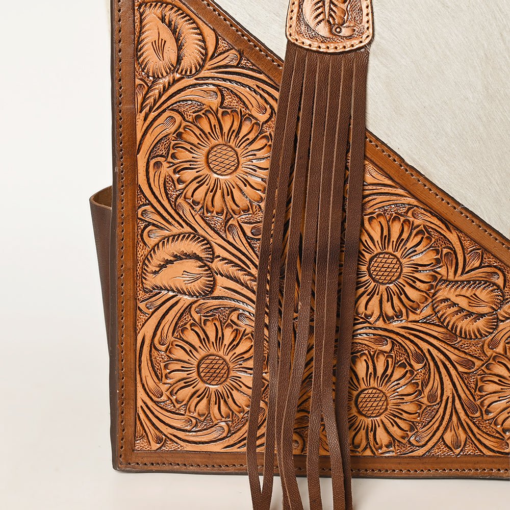 American Darling Tote Hand Tooled Saddle Blanket Genuine Leather