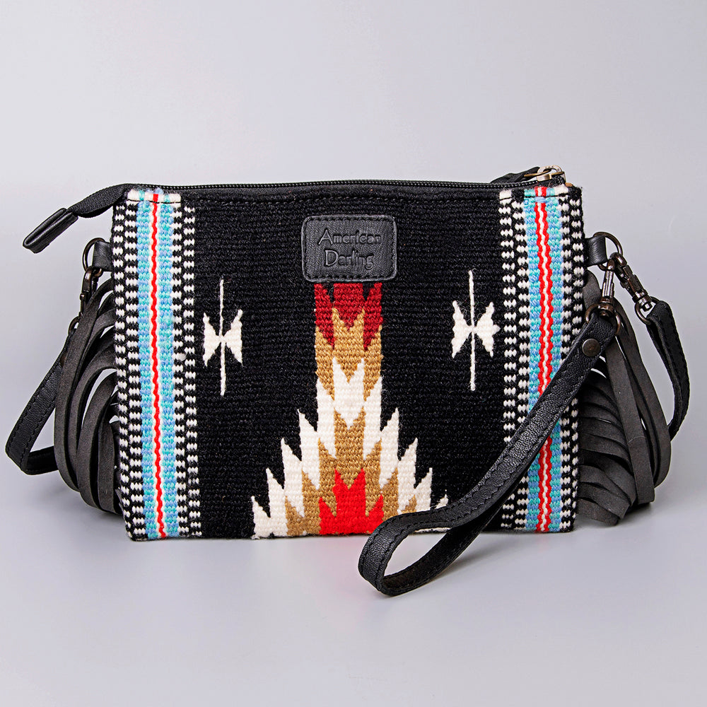 American Darling Crossbody Hand Tooled Saddle Blanket Genuine Leather