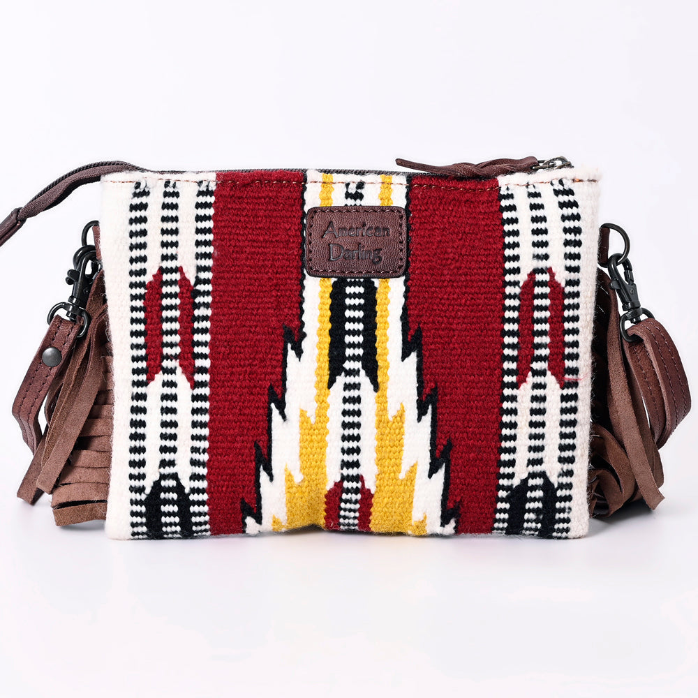 American Darling Crossbody Hand Tooled Saddle Blanket Genuine Leather