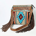 American Darling Hand-Tooled Saddle Blanket Leather Crossbody Bag