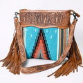 American Darling Hand-Tooled Saddle Blanket Leather Crossbody Bag
