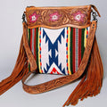 American Darling Hand-Tooled Saddle Blanket Leather Crossbody Bag