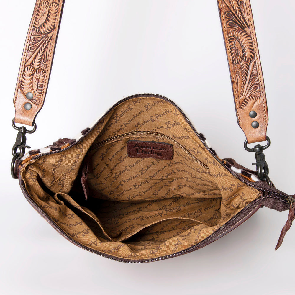 American Darling Hand-Tooled Saddle Blanket Leather Crossbody Bag