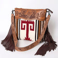 American Darling Hand-Tooled Saddle Blanket Leather Crossbody Bag