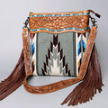 American Darling Hand-Tooled Saddle Blanket Leather Crossbody Bag