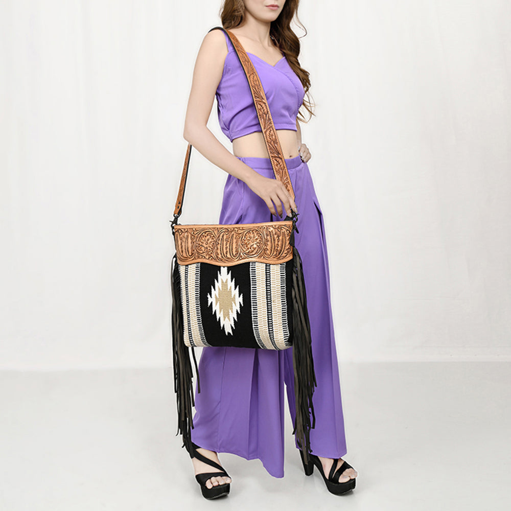 American Darling Crossbody Hand Tooled Saddle Blanket Genuine Leather Women Bag Western Handbag Purse