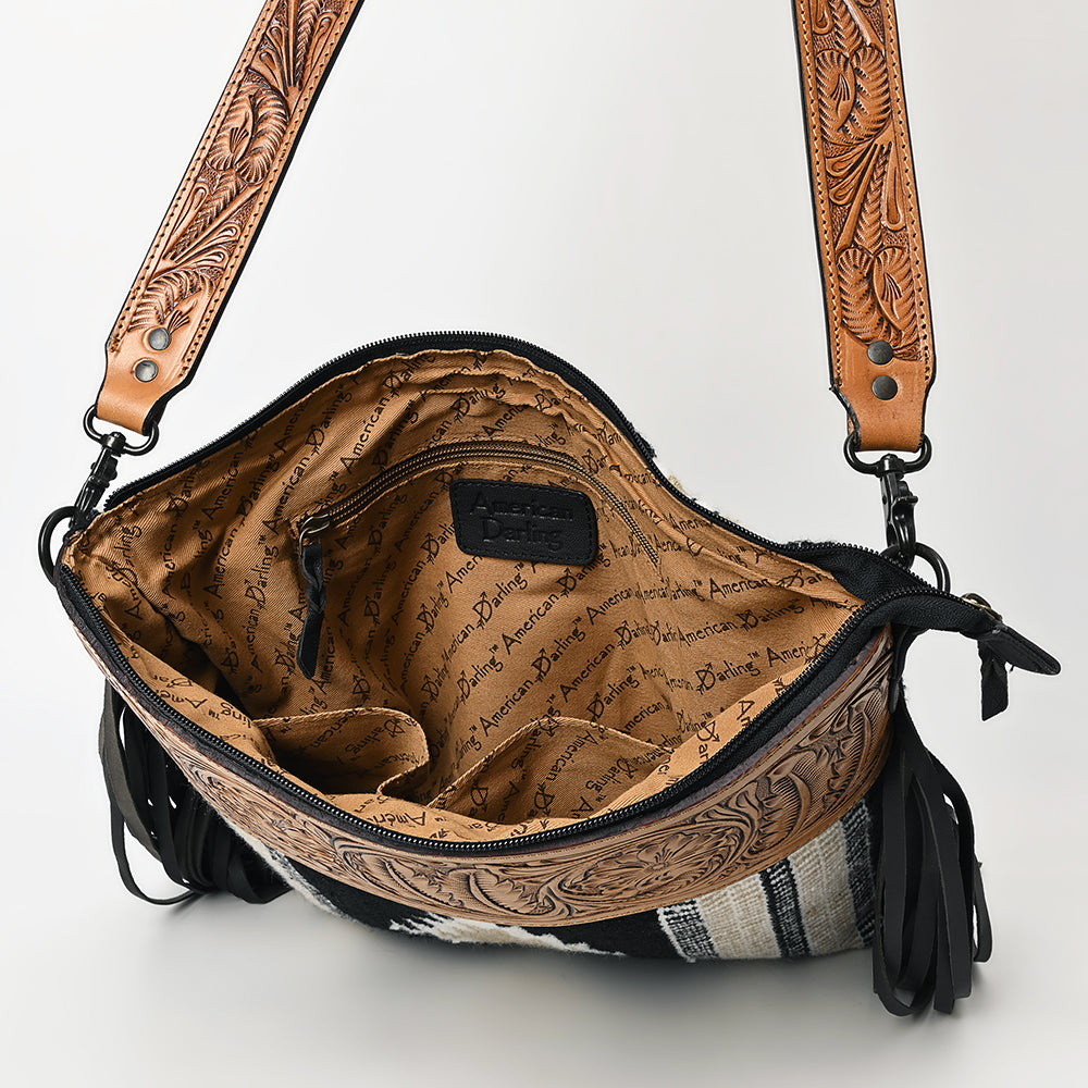 American Darling Hand-Tooled Saddle Blanket Leather Crossbody Bag