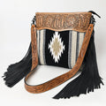 American Darling Hand-Tooled Saddle Blanket Leather Crossbody Bag