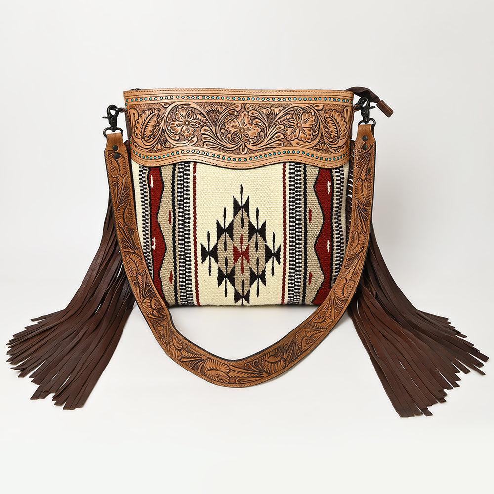 American Darling Hand-Tooled Saddle Blanket Leather Crossbody Bag