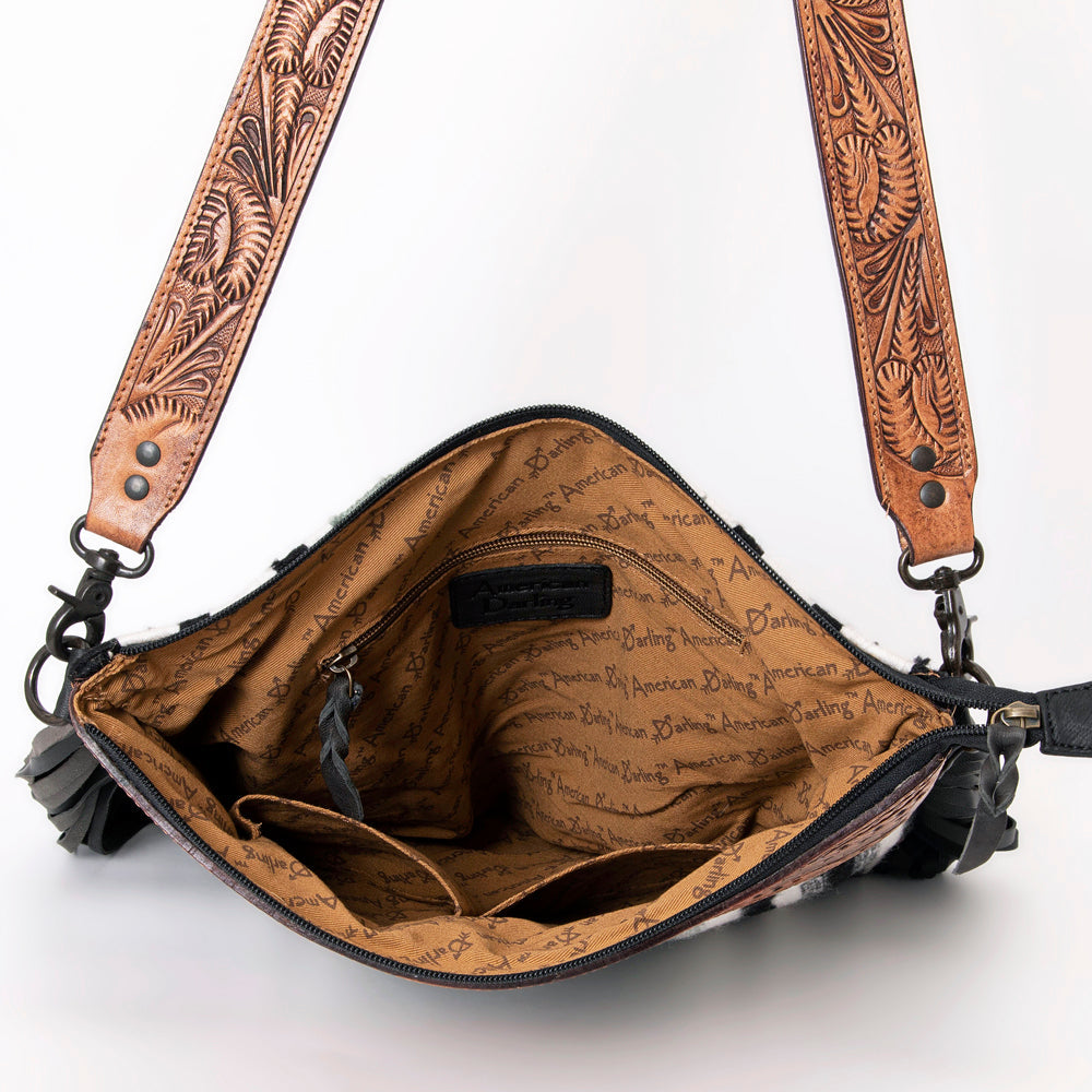 American Darling Hand-Tooled Saddle Blanket Leather Crossbody Bag