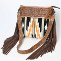 American Darling Hand-Tooled Saddle Blanket Leather Crossbody Bag
