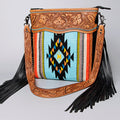 American Darling Hand-Tooled Saddle Blanket Leather Crossbody Bag
