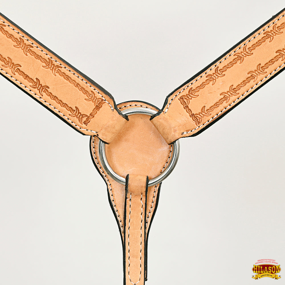 Hilason Western Horse Breast Collar Handtooled American Leather Tan | Collars For Horses