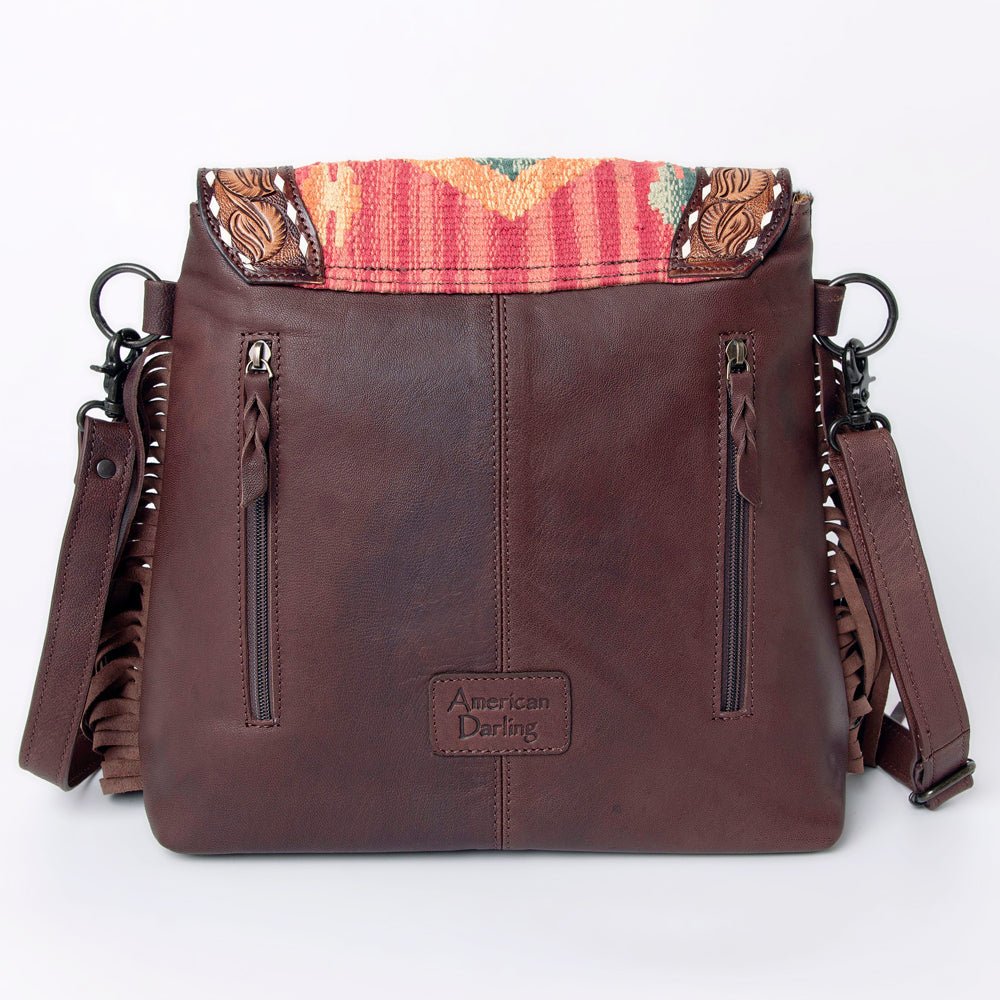 American Darling Crossbody Hand Tooled Hair-On Genuine Leather