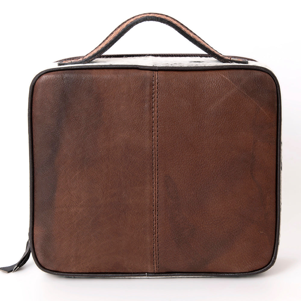 American Darling Jewelry Case Hand Tooled Hair-On Genuine Leather