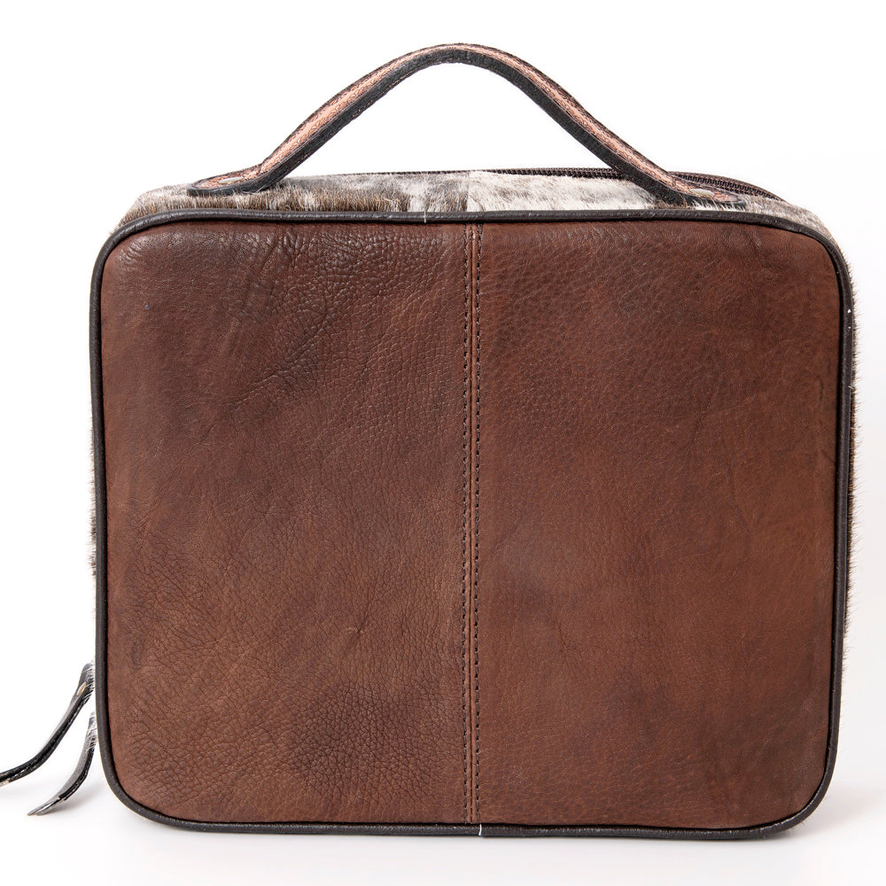 American Darling Jewelry Case Hand Tooled Hair-On Genuine Leather