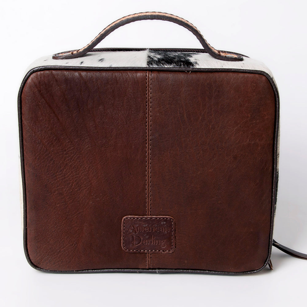 American Darling Jewelry Case Hand Tooled Hair-On Genuine Leather