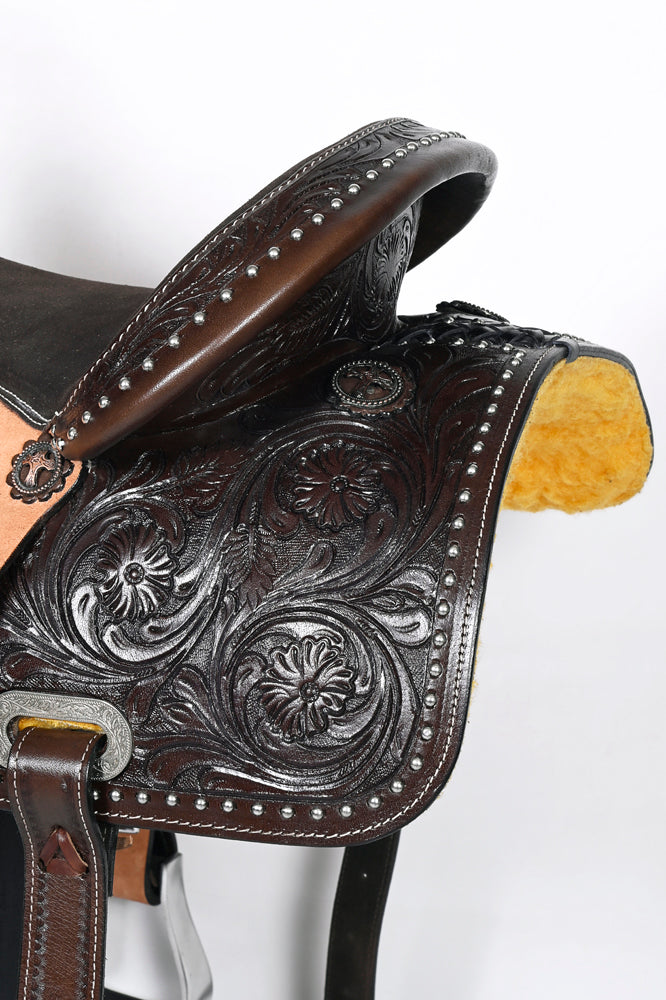 Comfytack Western Horse Barrel Racing Trail Saddle Tack Set Genuine Leather