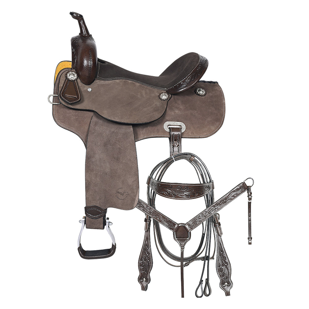 Comfytack Western Horse Barrel Racing Trail Saddle Tack Set American Leather