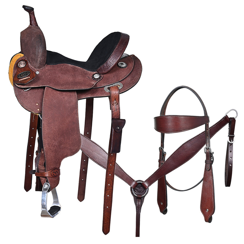 Comfytack Western Saddle Leather Trail Horse Tack Set Brown | Western Saddle | Saddle for Horses | Horse  Tack Set