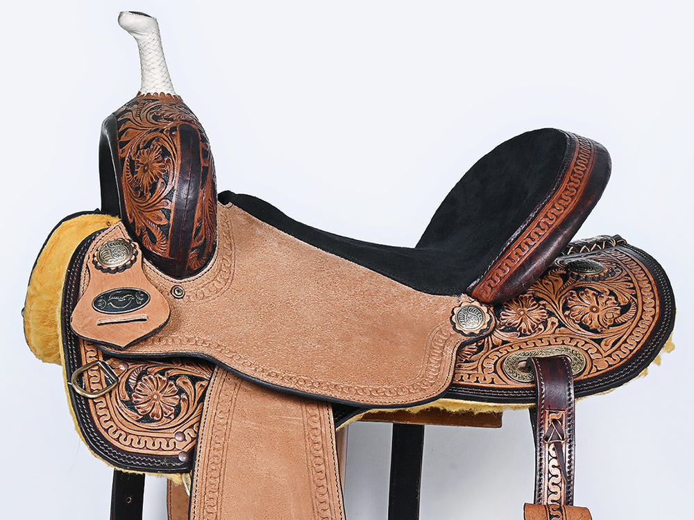 Comfytack Western Saddle Leather Trail Horse Tack Set Dark Brown | Western Saddle | Saddle for Horses | Horse  Tack Set